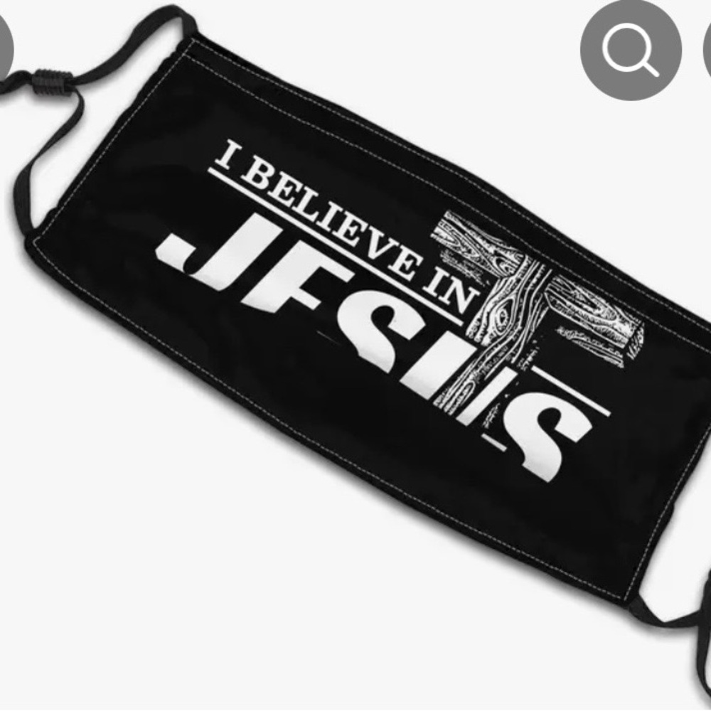 “I Believe In Jesus” cloth mask NWOT - Picture 4 of 5